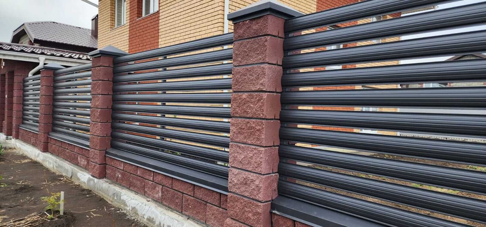 Забор-ранчо из штакетника 21м RAL7024/7024 Серый Графит МАТТЕ двусторонний в Липецке