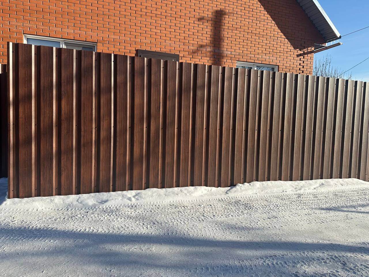 Забор из профнастила НС-21 22м Античное Дерево Принтек фото 4 в Липецке